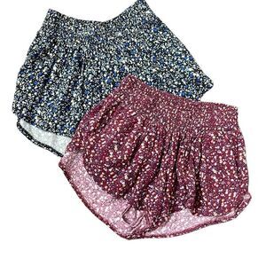 Don’t Ask Why Rayon‎ Smocked Waist Shorts Floral One Size